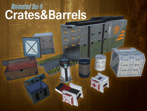 Animated Sci-fi Crates & Barrels