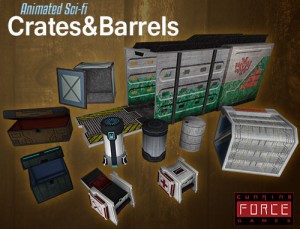 Animated Sci-fi Crates & Barrels