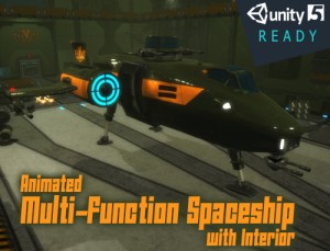 Animated Multi-Function Spaceship with Interior
